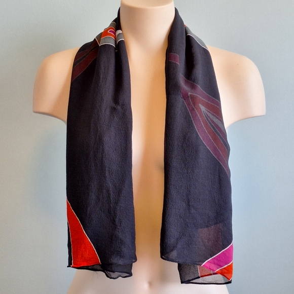 🅱️🅾️G🅾️ Pure silk color prints 2 ways blouse and scarf - Picture 2 of 14